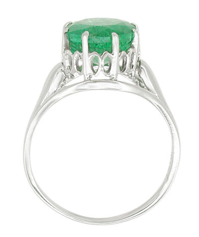 Regal Crown Emerald Engagement Ring in Platinum - Item: R419 - Image: 2