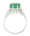Regal Emerald Crown Engagement Ring in 14 Karat White Gold