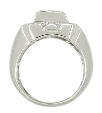 Vintage Mid Century Men's Diamond Ring in 14 Karat White Gold - Item: R431 - Image: 2