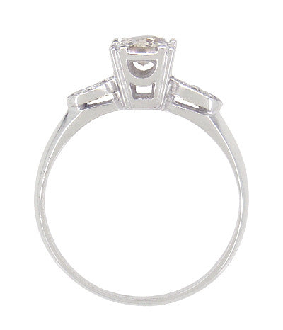 Retro Moderne 14 Karat White Gold Antique Diamond Engagement Ring - Item: R445 - Image: 3