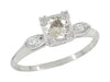 Retro Moderne 14 Karat White Gold Antique Diamond Engagement Ring