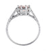 Art Deco Royal Crown Antique Style 1 Carat Morganite Engraved Engagement Ring in 18 Karat White Gold