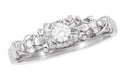 1950's Retro Moderne Starburst Galaxy Diamond Engagement Ring in White Gold