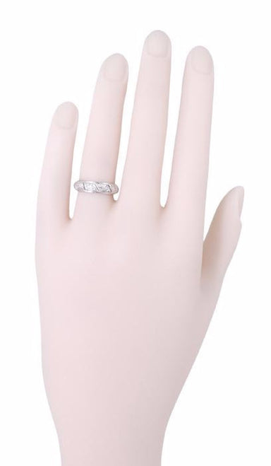Filigree Centerbrook Art Deco Vintage Diamond Wedding Ring in Platinum - Size 5 - alternate view