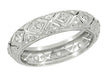 Meriden Filigree Art Deco Diamond Vintage Wedding Band - Size 5.75