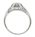 Filigree Antique Engagement Ring in 10 Karat White Gold