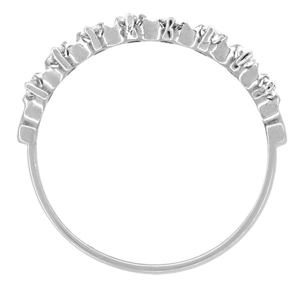 Vintage Retro Moderne Galaxy Stars Wedding Ring in 18K White Gold - Item: R588 - Image: 2