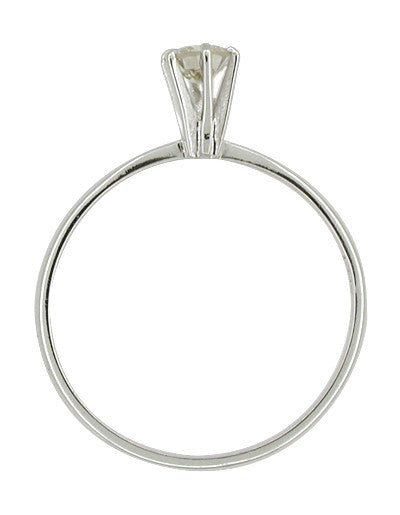 Estate High Set 0.26 Carat Diamond Solitaire Engagement Ring in 14 Karat White Gold - Item: R591 - Image: 2