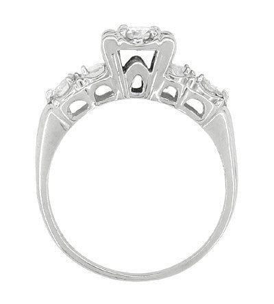 Madelyn 1950's Retro Moderne Diamond Engagement Ring in 14 Karat White Gold - Item: R603 - Image: 4