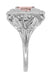 Princess Cut Morganite Art Nouveau Ring in 14 Karat White Gold