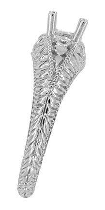 Art Deco Hearts and Diamonds 1/3 Carat Diamond Filigree Engagement Semimount Ring in 14 Karat White Gold - Item: R627 - Image: 3
