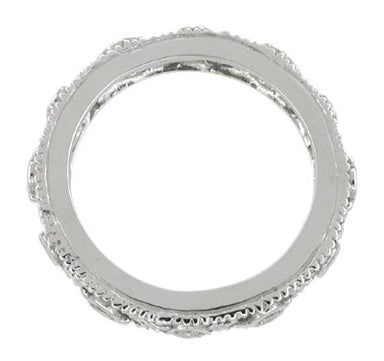 Windemere Art Deco Diamond Filigree Eternity Wedding Ring in 14 Karat White Gold - Size 6 1/2 - alternate view