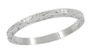 Art Deco Millgrain Flowers Wedding Ring in Platinum