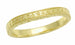 Art Deco Curved Engraved Wheat Wedding Band in 18 Karat Yellow Gold
