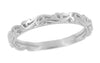 Matching r639 wedding band for Art Deco Scrolls White Sapphire Engagement Ring in 14 Karat White Gold