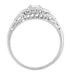 Art Deco Filigree Diamond Engagement Ring in 14 Karat White Gold