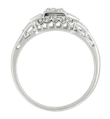 Art Deco Filigree Palladium Diamond Engagement Ring - alternate view