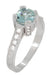 Art Deco 3/4 Carat Aquamarine Castle Engagement Ring in 18 Karat White Gold