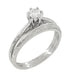 Platinum Art Deco Engraved Scrolls White Sapphire Engagement Ring and Wedding Ring Set