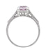 Art Deco 1 Carat Pink Tourmaline Citadel Engagement Ring in Platinum