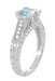 Platinum Vintage Style Art Deco X & O Kisses 3/4 Carat Princess Cut Aquamarine Engagement Ring