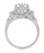 Edwardian Antique Style 1 Carat to 1.30 Carat Filigree Engagement Ring Mounting in 14 or 18 Karat White Gold for a Round Stone