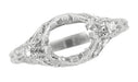 Edwardian Antique Style 3/4 Carat Filigree Platinum Engagement Ring Mounting for a 6mm Round Stone