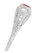 Filigree "Three Stone" Edwardian Ruby and Diamond Engagement Ring in Platinum