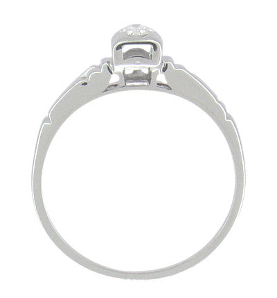 Retro Moderne Diamond Antique Engagement Ring in 18 Karat White Gold - Item: R686 - Image: 3