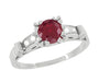 Art Deco Ruby and Diamond Engagement Ring in Platinum