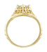 Edwardian Floral Filigree Square Aquamarine Engagement Ring in 14K Yellow Gold