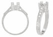 Art Deco 1/3 Carat Diamond Filigree Palladium Engagement Ring Mounting