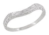 Matching r717p wedding band for Art Deco Filigree Crown 1 Carat Aquamarine Engagement Ring in Platinum