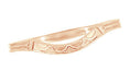 Art Deco Curved Wedding Band in 14 Karat Rose ( Pink ) Gold