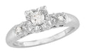 Berlan 1940's Estate Diamond Vintage Engagement Ring in 14K White Gold - Illusion Setting - R731
