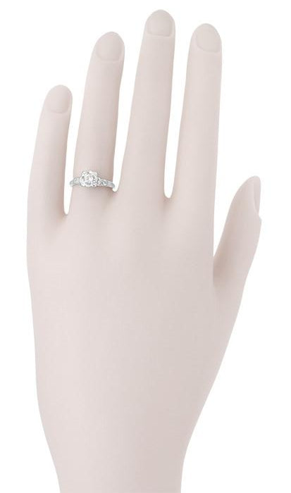 Carmel Vintage 1930's Diamond Engagement Ring in 18 Karat White Gold - Item: R733 - Image: 3
