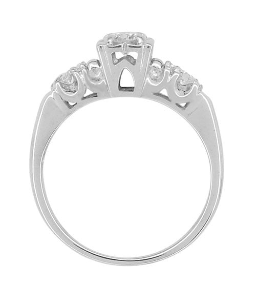 Arden 1950's Vintage Diamond Engagement Ring in 18 Karat White Gold - Item: R739 - Image: 3