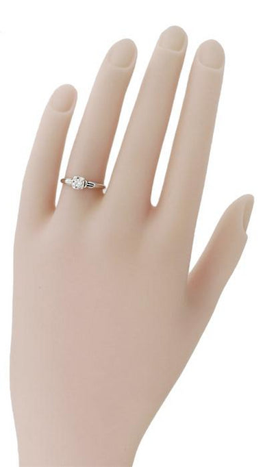 Macie 1930's Vintage Diamond Engagement Ring in 18K White Gold - alternate view