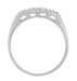 Antique Retro Moderne Four Diamond Filigree Wedding Ring | 14 Karat White Gold