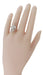 Womens hand with 1950's Retro Moderne Spray Vintage Diamond Ring in 14 Karat White Gold - R763