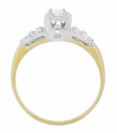 Dakota Art Deco Diamond Antique Engagement Ring in 14 Karat White and Yellow Gold Mixed Metals - Item: R771 - Image: 4