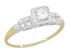 Dakota Art Deco Diamond Antique Engagement Ring in 14 Karat White and Yellow Gold Mixed Metals