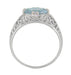 Side of Edwardian Oval Blue Topaz Vintage Engagement Ring - R799WBT