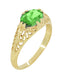 Edwardian Oval Tsavorite Garnet Filigree Engagement Ring in 14 Karat Yellow Gold