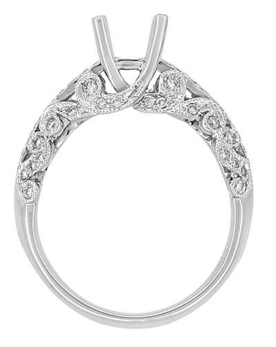 Borola 3/4 Carat Diamond Engagement Ring Setting and Wedding Ring in 18 Karat White Gold - Item: R811 - Image: 6