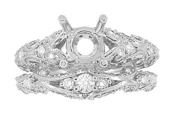 Annika Diamond Engagement Ring Setting and Wedding Ring in Platinum - Item: R812P - Image: 5