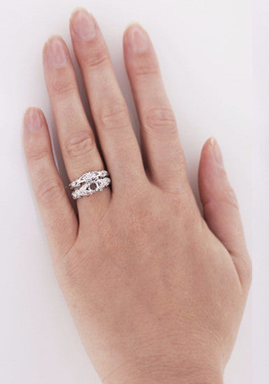 Annika Diamond Engagement Ring Setting and Wedding Ring in Platinum - Item: R812P - Image: 6
