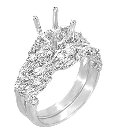 Annika Diamond Engagement Ring Setting and Wedding Ring in Platinum - Item: R812P - Image: 2