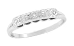Braelyn 1950's Mid Century Sculptural Vintage Diamond Wedding Ring in 14K White Gold
