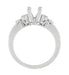 Fleur De Lis Eternal Stars Art Deco 3/4 Carat Princess Cut Diamond Engagement Ring Setting in White Gold